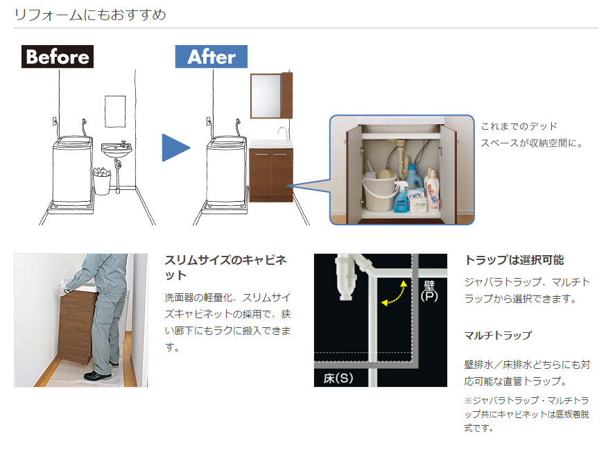 LIXIL｜リフラ｜洗面｜激安、販売、大阪、京都、兵庫、滋賀、奈良、リフォーム匠オンラインショップ